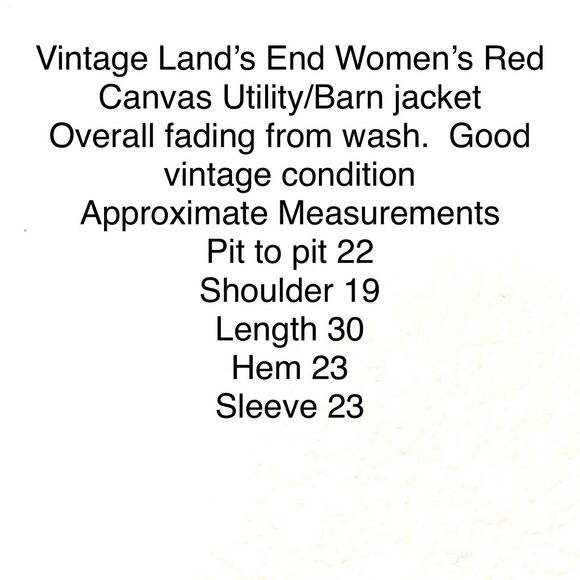 Lands End Vintage Women's Red Cotton Casual Utility Barn Jacket Size Medium - Picture 11 of 16
